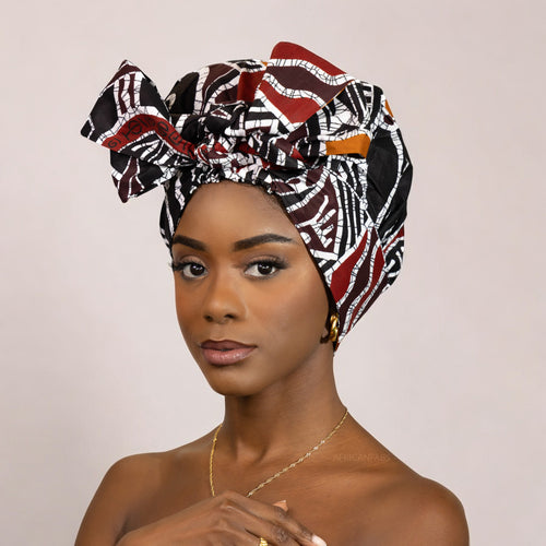 Easy headwrap - Gorro forrado de raso - Burdeos / negro