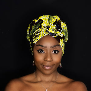 Easy headwrap - Gorro forrado de raso - Flor amarillo