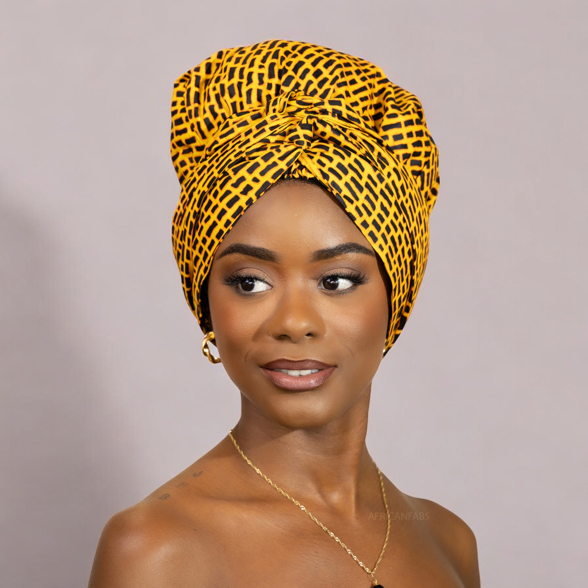 Easy headwrap - Gorro forrado de raso - Amarillo oscuro