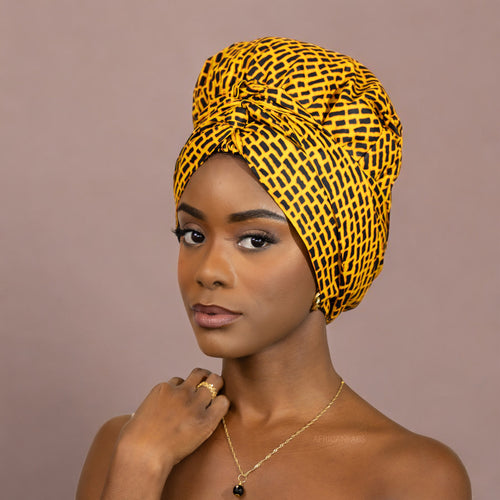 Easy headwrap - Gorro forrado de raso - Amarillo oscuro