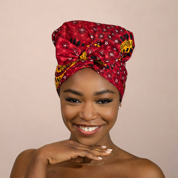 Easy headwrap - Gorro forrado de raso - Rojo Dotted Patterns