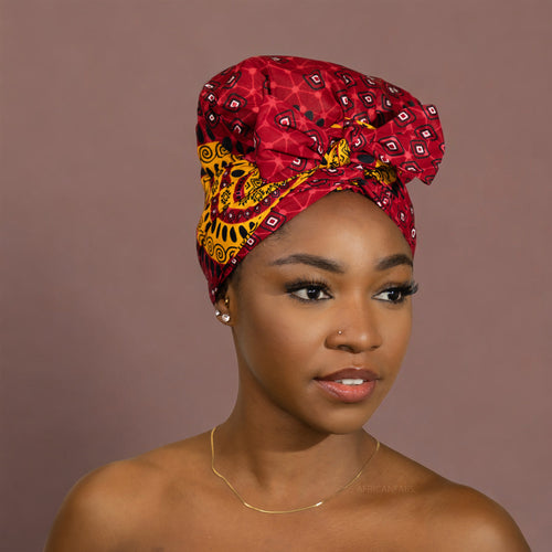 Easy headwrap - Gorro forrado de raso - Rojo Dotted Patterns