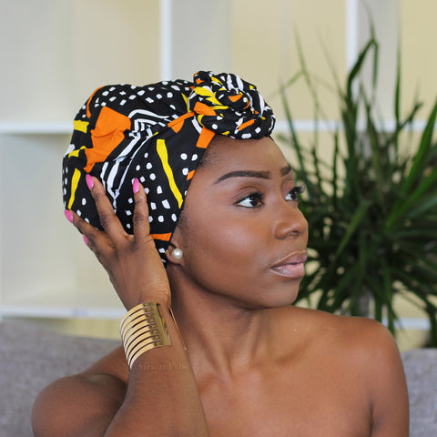 Easy headwrap - Gorro forrado de satén - Amarillo / naranja Uyiosa