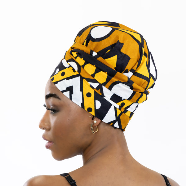 Easy headwrap - Gorro de pelo forrado satinado - Mostaza / amarillo Samakaka