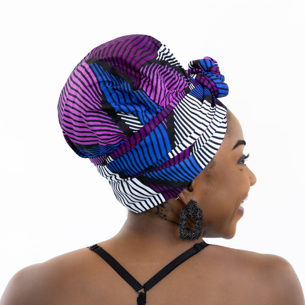 Easy headwrap - Gorro de pelo con forro de satén - Purple Swirl