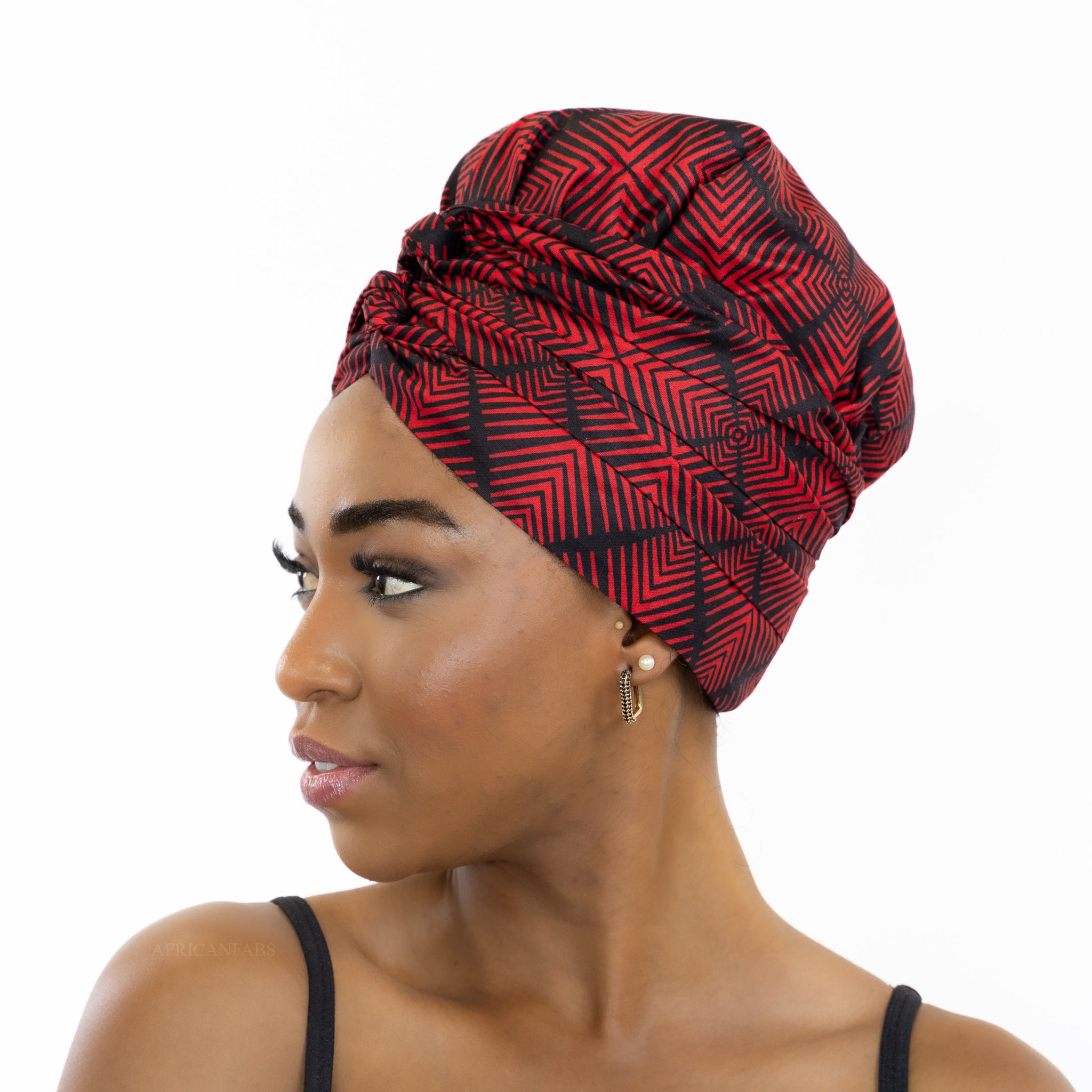 Easy headwrap - Gorro de pelo con forro de satén - Red Swirl