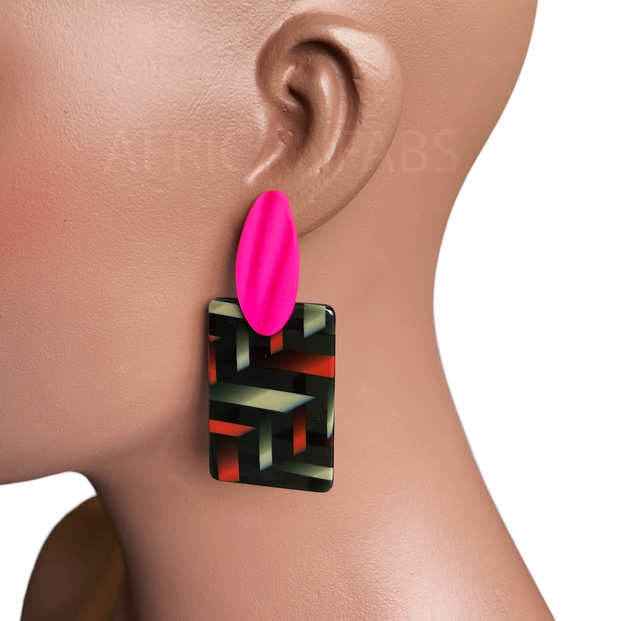 Pendientes Geométricos Funky / Rosa