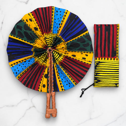 Abanico africano - Abanico estampado Ankara - Multicolor Akua