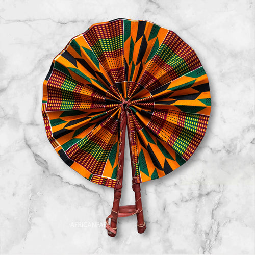 Abanico africano - Abanico estampado Ankara -Osei - kente