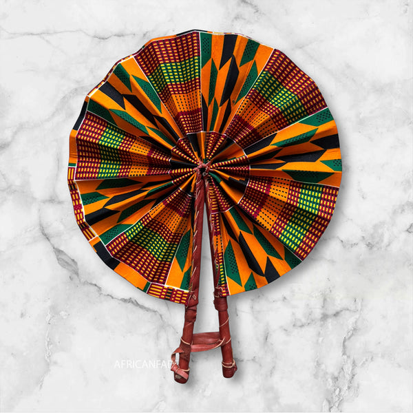 Abanico africano - Abanico estampado Ankara -Osei - kente