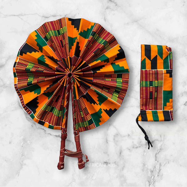 Abanico africano - Abanico estampado Ankara -Osei - kente