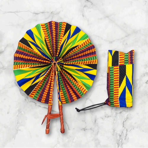 Abanico africano - Abanico estampado Ankara - Multicolor Kwaku