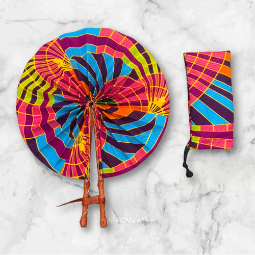 Abanico africano - Abanico estampado Ankara - Multicolor Abeni