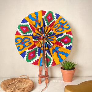 Abanico africano - Abanico estampado Ankara -Thursday - kente