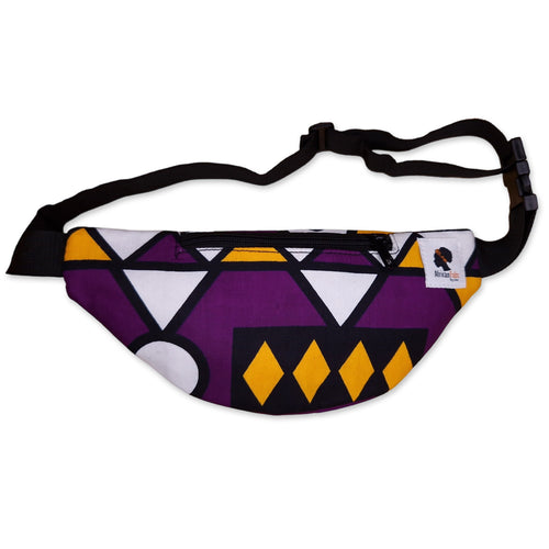Riñonera con estampado africano - Samakaka púrpura - Riñonera Ankara / Riñonera / Bolsa de festival con correa ajustable
