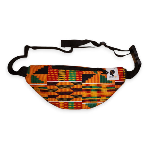 Riñonera con estampado africano - Naranja Kente - Riñonera Ankara / Riñonera / Bolsa de festival