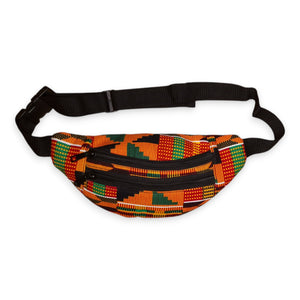 Riñonera con estampado africano - Naranja Kente - Riñonera Ankara / Riñonera / Bolsa de festival