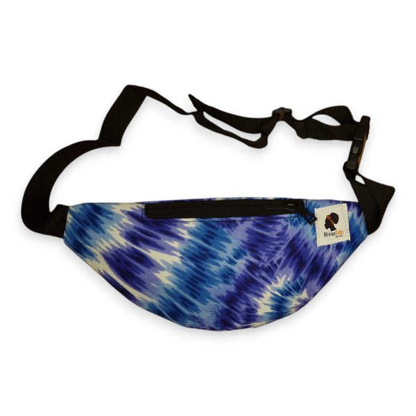 Riñonera con estampado africano - Azul Tie Dye - Riñonera Ankara / Riñonera / Bolsa de festival