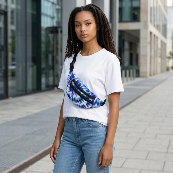 Riñonera con estampado africano - Azul Tie Dye - Riñonera Ankara / Riñonera / Bolsa de festival