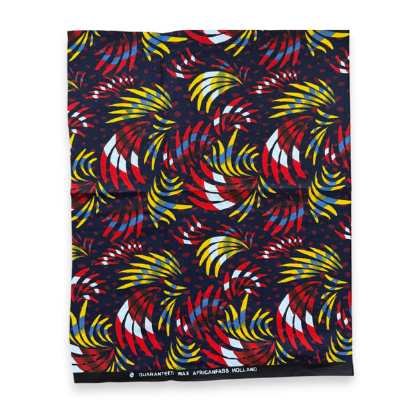 Fat Quarter African Wax Print Fabric - Purple White FTQ 8705 - Quilting & Patchwork (45 x 57 cm / 18 x 22 inch)