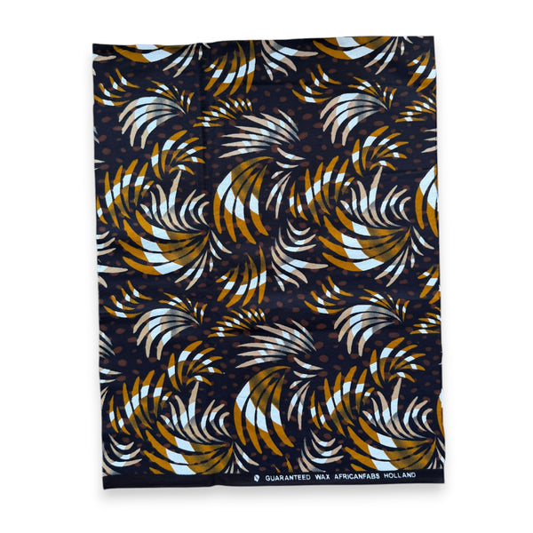 Fat Quarter African Wax Print Fabric - Brown Black FTQ 8710 - Quilting & Patchwork (45 x 57 cm / 18 x 22 inch)