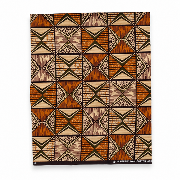 Fat Quarter Tela Wax Africana - Naranja Beige FTQ 8739 - Quilting & Patchwork (45 x 57 cm / 18 x 22 inch)