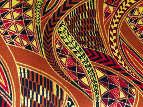 Tela estampada africana - Efectos exclusivos de purpurina embellecida 100% algodón - GL-4002 Marrón Dorado
