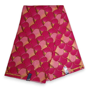 Tela estampada africana - Efectos exclusivos de purpurina embellecida 100% algodón - GL-4010 Rosa Dorado