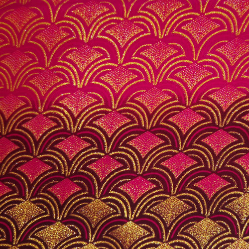 Tela estampada africana - Efectos exclusivos de purpurina embellecida 100% algodón - GL-4021 Rosa Dorado