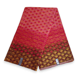 Tela estampada africana - Efectos exclusivos de purpurina embellecida 100% algodón - GL-4021 Rosa Dorado