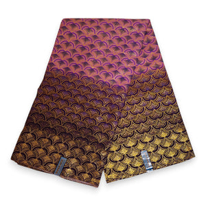 Tela estampada africana - Efectos exclusivos de purpurina embellecida 100% algodón - GL-4023 Morado Dorado