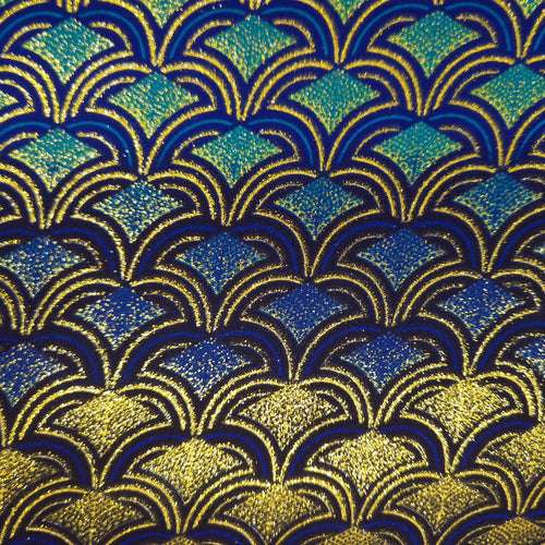 Tela estampada africana - Efectos exclusivos de purpurina embellecida 100% algodón - GL-4024 Azul Dorado