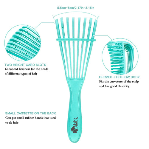 Cepillo desenredante Afabs® | Cepillo desenredante | Peine para rizos | cepillo de pelo afro | Verde