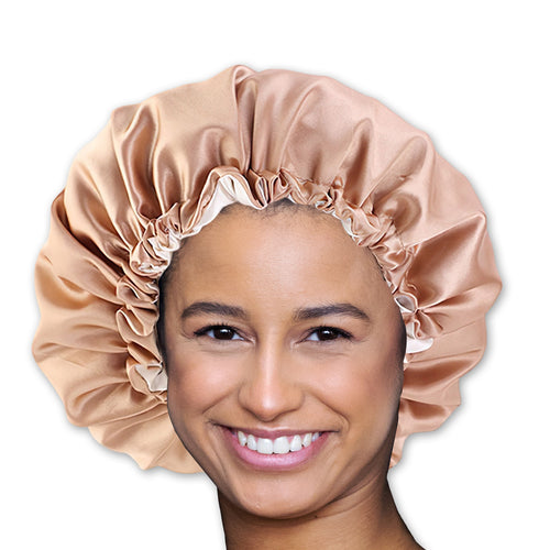 SET DE SATÉN - Protege tu cabello y tu piel - Gorro Kaki Satin Hair + Funda de Almohada Satin + Scrunchie