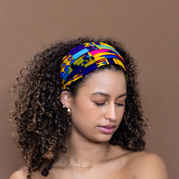 Diadema estampado africano - Unisex Adultos - Accesorios para el cabello - Rosa kente  KENTE