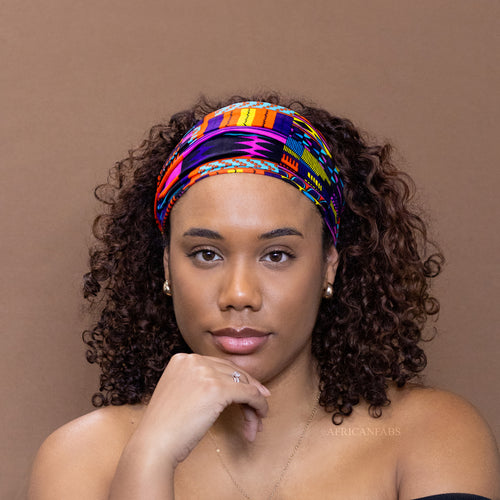 Diadema estampado africano - Unisex Adultos - Accesorios para el cabello - Rosa kente