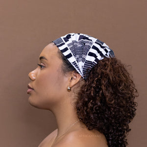 Diadema estampado africano - Unisex Adultos - Accesorios para el cabello - blanco y negro KENTE