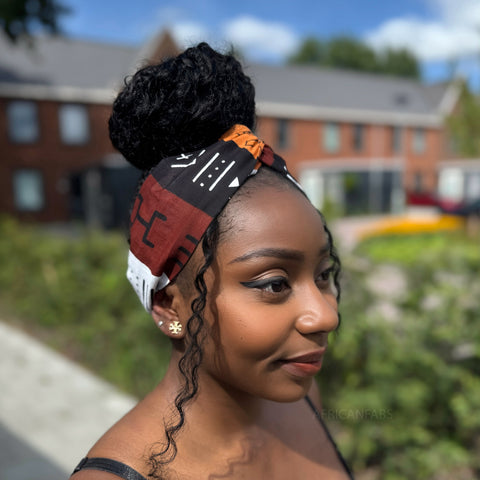 Diadema con estampado africano - Adultos - Accesorios para el cabello - Marrón Bogolan Symbols