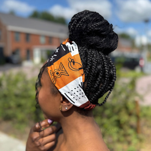 Diadema con estampado africano - Adultos - Accesorios para el cabello - Marrón Bogolan Symbols