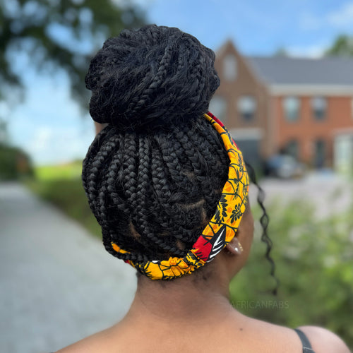 Diadema con estampado africano - Adultos - Accesorios para el cabello - Amarillo Flowers