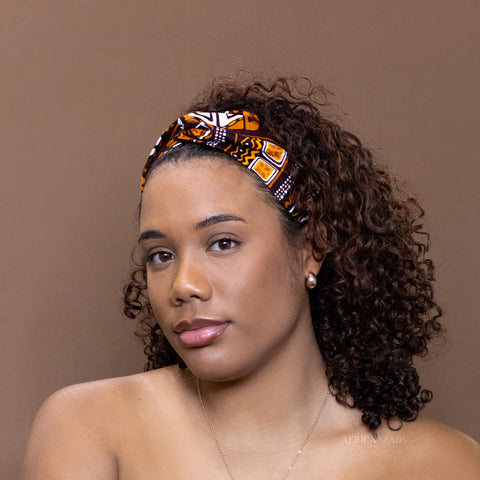Diadema con estampado africano - Adultos - Accesorios para el cabello - Patrones marrones