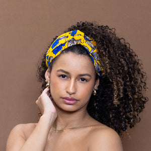 Diadema con estampado africano - Adultos - Accesorios para el cabello - Amarillo Azul flowers