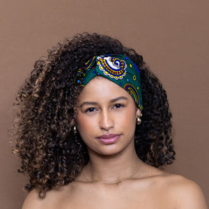 Diadema con estampado africano - Adultos - Accesorios para el cabello - Verde Multicolor Paisley