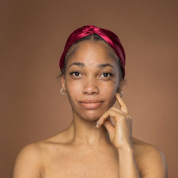 Rojo Diadema de Satén con Twist - Accesorio para el Cabello de Adultos