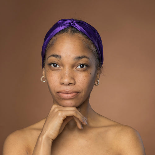 Morado Diadema de Satén con Twist - Accesorio para el Cabello de Adultos