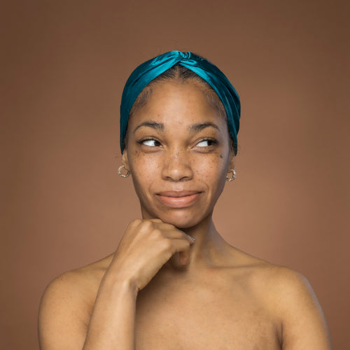 Verde azulado Diadema de Satén con Twist - Accesorio para el Cabello de Adultos