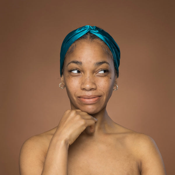 Verde azulado Diadema de Satén con Twist - Accesorio para el Cabello de Adultos