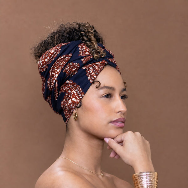 Pañuelo africano - Paisley negro