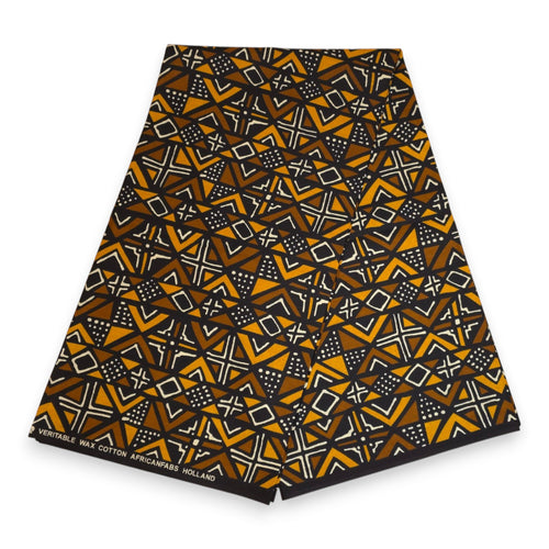 Pañuelo africano -  Marrón Bogolan Geometry