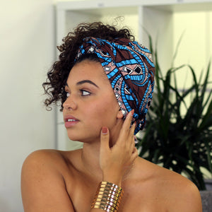 Turbante africano - Marrón / azul